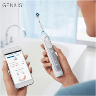 Elektrický zubní kartáček Oral-B Genius s umělou inteligencí, dárky pro ženy/muže, rukojeť s připojením k aplikaci, 3 hlavice a