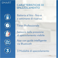 Nabíjecí elektrický zubní kartáček Oral-B Smart 4 - 4000N Black Connected s Bluetooth, 2 náhradní hlavice. 1 zubní kartáček