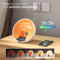 EDUP IN Wake Up Light Smart Sunrise Budík Bluetooth Reproduktor Ovládání aplikace 4 budíky Snooze 16 milionů nočních světel