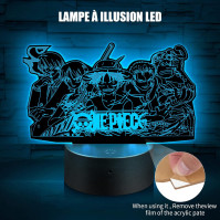 Niaetuto One Piece Lamp, dětské noční světlo, 16 barev 3D lampy, Manga lampa, 3D iluzivní lampa s dálkovým ovládáním, dekorace d