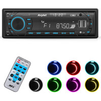 Autorádio Bluetooth 5.0, FM/AM 7barevné autorádio s Bluetooth handsfree systémem, 1 stereo rádio DIN se 2 USB/AUX/SD