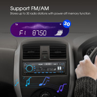 Autorádio Bluetooth 5.0, FM/AM 7barevné autorádio s Bluetooth handsfree systémem, 1 stereo rádio DIN se 2 USB/AUX/SD