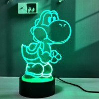 2 v 1 3D iluze LED Anime Lamp RGB 16 barev Noční světlo na stůl s dálkovým ovládáním pro chlapce