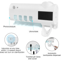 Elektrický držák zubního kartáčku na zeď, elektrický UV dezinfekční kartáček, automatický dávkovač zubní pasty, držák zubního ka