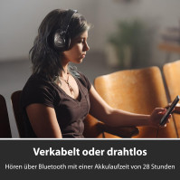 Studiová sluchátka Bluetooth AKG K361-BT, uzavřený design přes uši pro profesionální výkon, skládací se 3 polohovými závěsy, 28h