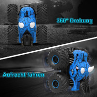 Dětské auto na dálkové ovládání, 1:16 monster truck s cool LED světly, 2,4 GHz RC auta pro kluky, dinosauří hračka dárek pro klu