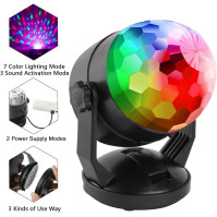 2 ks Discokoule Světlo Sound Activated Party Light s dálkovým ovládáním, DJ osvětlení RGB na baterie, 7 režimů scénického