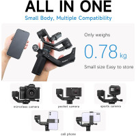 Feiyu [Official] SCORP Mini + pouzdro, stabilizátor vše v 1 pro bezzrcadlovky / akční kamery / mobilní telefony, 3osý gimbal kom