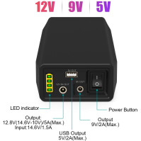 TalentCell Powerbank, LiFePO4 akumulátor, 12/9/5V lithium-železo-fosfátová baterie, dobíjecí, 12.8V 6.5Ah 83.2 Wh