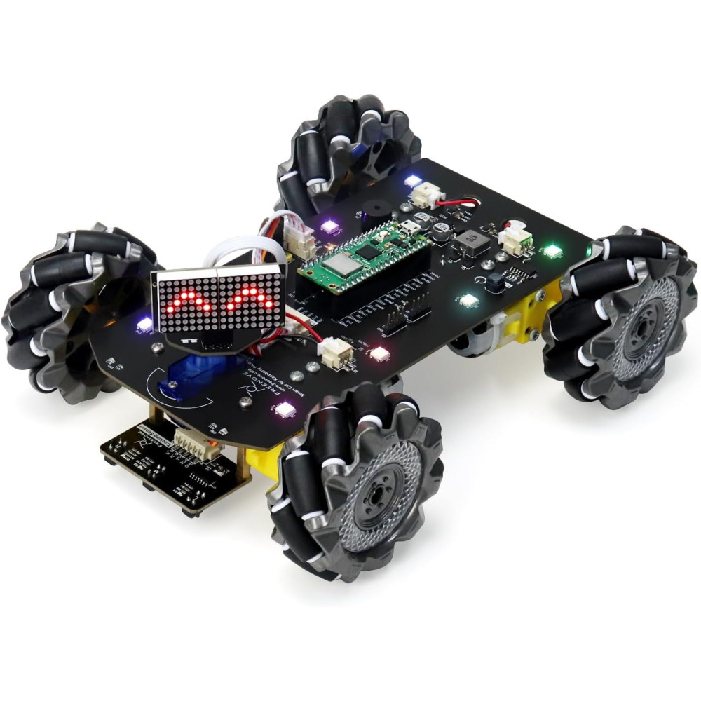 Freenove Mecanum Wheel Car Kit pro Raspberry Pi Pico W (součástí) (kompatibilní s Arduino IDE), dot matrix expressions