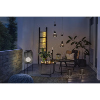 Pauleen 48178 Sunshine Coziness solární lampy na zemi pro balkon nebo zahrada černá venkovní osvětlení plast, ratan, kov