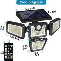 K KASONIC Solární bezpečnostní světla - IP65 voděodolná venkovní pohybová světla s širokoúhlým osvětlením 4 hlavy