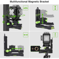 Huepar 3x360° samonivelační laserová vodováha s LCD obrazovkou, 3D připojení Bluetooth Green Beam Crosshair Dlaždicový