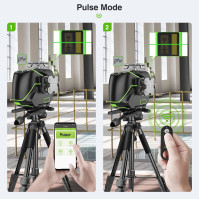 Zelená laserová vodováha, Huepar S04CG samonivelační laserová vodováha LCD, Bluetooth Green Beam Cross Line Laser Tool