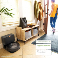 Robotický vysavač iRobot® Roomba® j7+ s podporou Wi-Fi, automatickou sací stanicí, mapováním a dvěma gumovými kartáči pro všechn