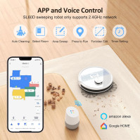 Robotický vysavač Lubluelu s mopem 3000Pa, robotický vysavač 2 v 1, lidarová navigace, 5 mapování v reálném čase, 10 zón zákazu