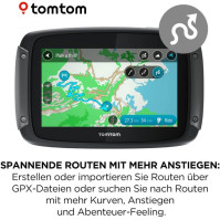 TomTom motocyklová GPS navigace Rider 500, 4,3 palce, s motocyklovými zatáčkovými a kopcovitými cestami