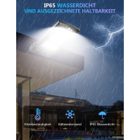 Sararoom Sluneční pouliční lampa Solar Sluneční lampy, 189LED/5 režimů Sluneční lampy pro venkovní použití
